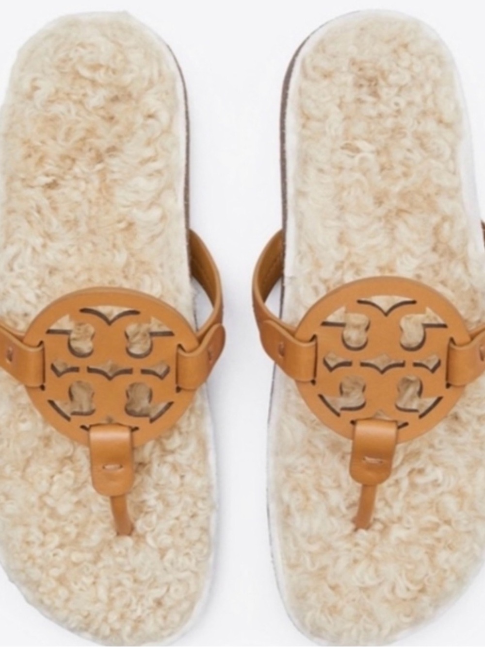 Tory Burch Cloud Miller Shearling  Sandals 9